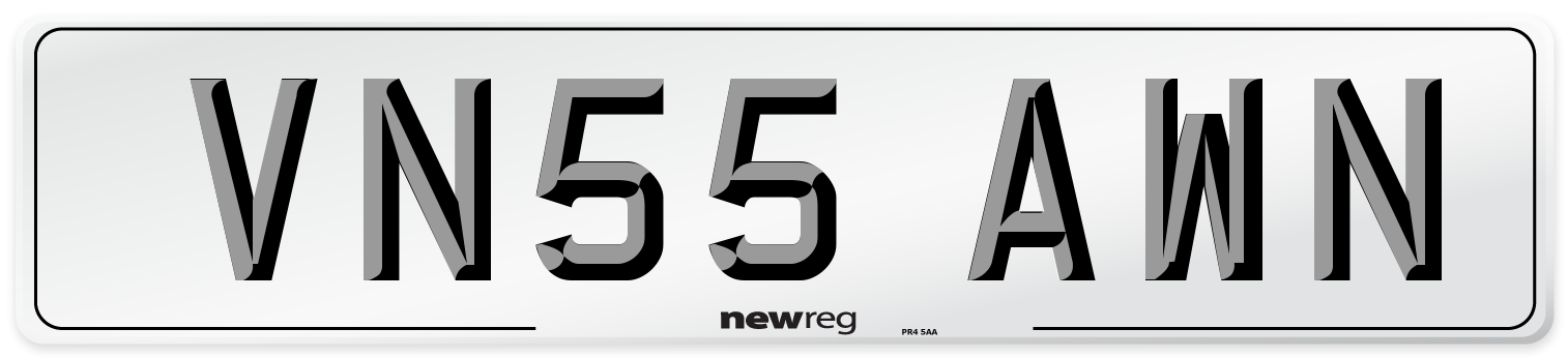 VN55 AWN Number Plate from New Reg